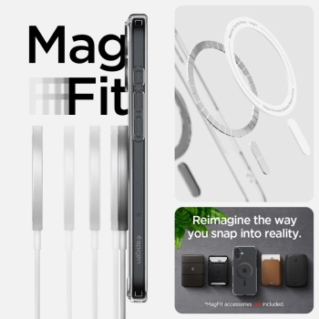 Etui ochronne na iPhone 16 Ultra Hybrid MagSafe Carbon Fiber - przezroczysto szare