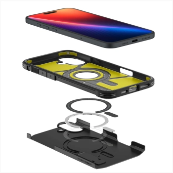 Etui Tough Armor MagSafe z podstawką na iPhone 16 - czarne