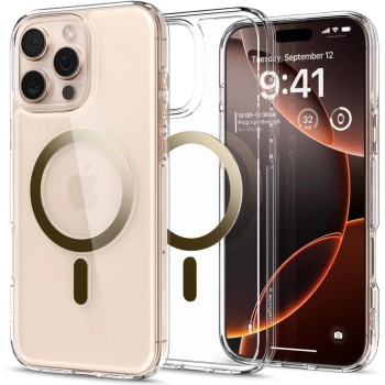 Etui ochronne na iPhone 16 Pro Ultra Hybrid Mag z MagSafe - przezroczyste złote