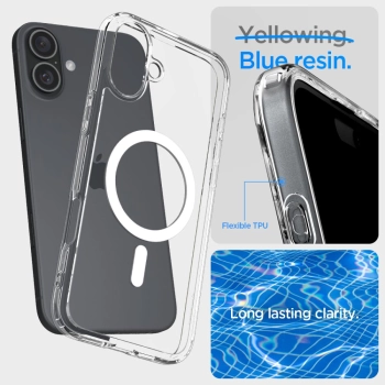 Etui plecki na iPhone 16 Plus Ultra Hybrid Mag z MagSafe - przezroczyste białe