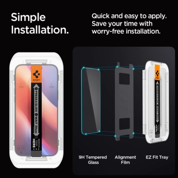 Szkło hartowane z ramką montażową na iPhone 16 Pro Max - 2 szt.