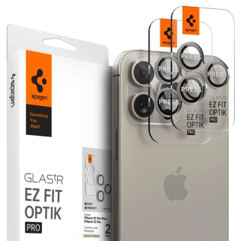 Osłona aparatu na iPhone 14 Pro / Pro Max / 15 Pro / Pro Max tytan naturalny - 2 szt.