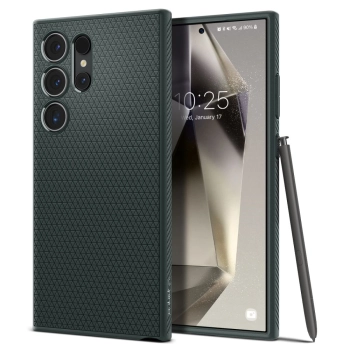 Etui ochronne na Samsung Galaxy S24 Ultra Liquid Air - ciemnozielone