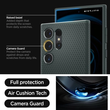 Etui ochronne na Samsung Galaxy S24 Ultra Liquid Air - ciemnozielone