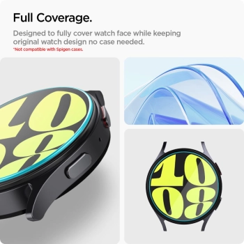 Szkło hartowane z ramką montażową na Samsung Galaxy Watch 7 44 mm - 2 szt.