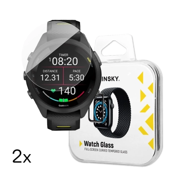 Szkło hartowane do zegarka Garmin Forerunner 265s 42mm Full Glue - 2 szt.