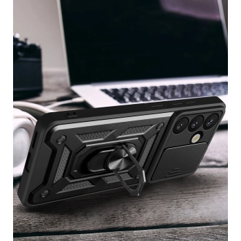 Pancerne etui z podstawką osłoną aparatu na OnePlus Nord 4 5G Hybrid Armor Camshield - czarne