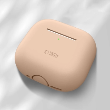 Etui ochronne silikonowe na słuchawki Apple AirPods 4 - beżowe