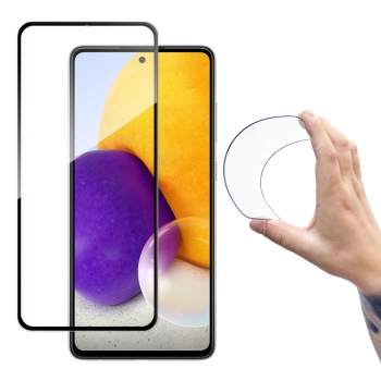 Szkło hartowane folia szklana z ramką na Samsung Galaxy A72 4G Full Cover Flexi Nano - czarny