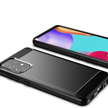Elastyczne etui pokrowiec na Samsung Galaxy A72 4G Carbon Case - czarny