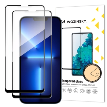 Szkło hartowane do iPhone 14 Plus / 13 Pro Max na cały ekran z ramką Case Friendly czarny - 2 szt.