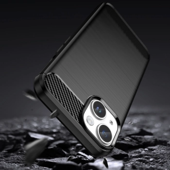 Etui elastyczny żelowy pokrowiec na tył plecki do iPhone 14 Plus Carbon Case - czarny