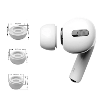 Nakładki do słuchawek AirPods Pro 1 / 2 w rozmiarach S / M / L Ear Tips białe - 6 szt.