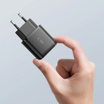 Ładowarka sieciowa USB-C PD 20W / USB-A QC 3.0 - czarna