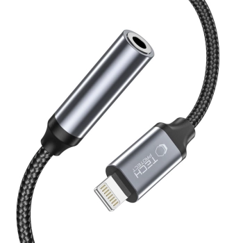Adapter przejściówka iPhone Lightning - mini jack 3.5mm - czarny