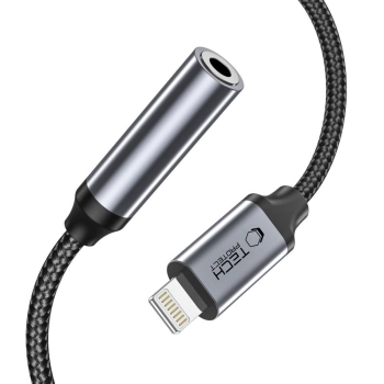 Adapter przejściówka iPhone Lightning - mini jack 3.5mm - czarny