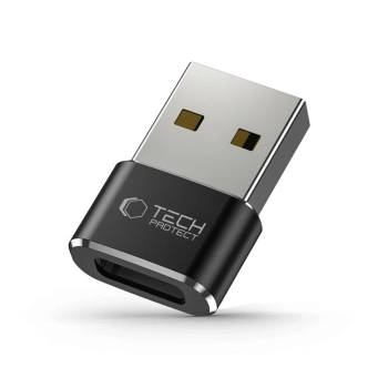 Adapter przejsciówka USB-A (męski) - USB-C (żeński) - czarny