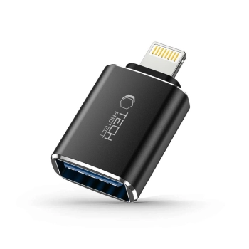 Adapter przejściówka iPhone Lightning (męski) - USB-A (żeński) OTG - czarny