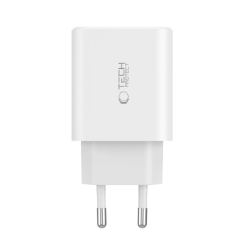 Ładowarka sieciowa 2x USB-C PD / USB-A QC 30W - biała