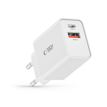 Ładowarka sieciowa USB-C PD / USB-A QC 30W - biała