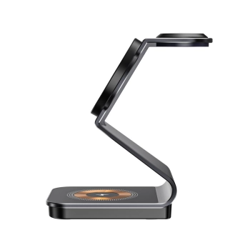 Ładowarka indukcyjna 3w1 z MagSafe na smartfon Apple Watch AirPods - czarna