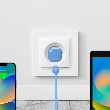 Ładowarka sieciowa USB-C GaN 20W - niebieska