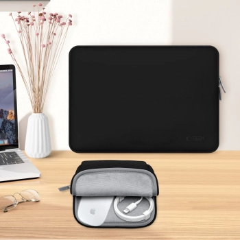 Torba etui pokrowiec na laptopa 15-16'' + etui na akcesoria - czarna