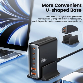 Stacja ładująca do urządzeń 4x USB-C 2x USB-A 80W