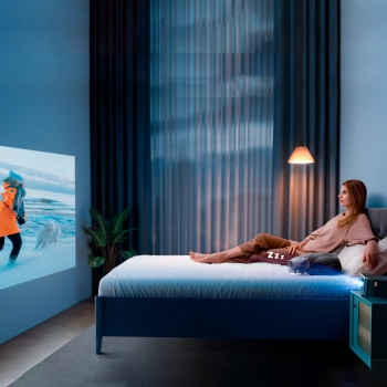 Projektor multimedialny FullHD 1080p LCD z głośnikami JBL WiFi BT K2s - czarny