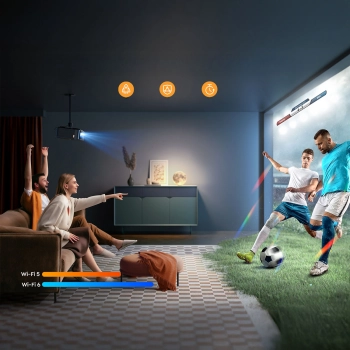 Projektor multimedialny FullHD 1080p LCD z głośnikami JBL i subwooferem WiFi BT K2s Pro - czarny