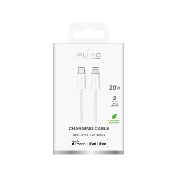 Kabel przewód USB-C - iPhone Lightning TPE 20W 2m - biały