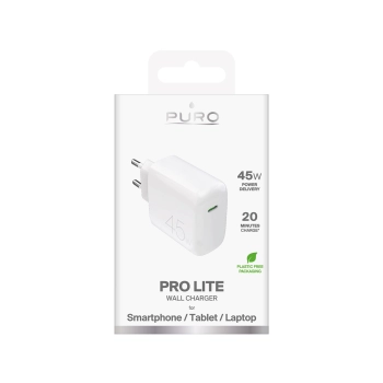 Ładowarka sieciowa kompaktowa USB-C 45W - biała