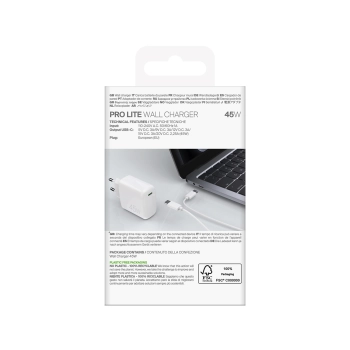 Ładowarka sieciowa kompaktowa USB-C 45W - biała