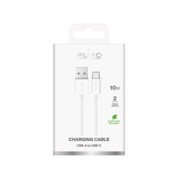 Kabel przewód USB-A - USB-C 10W TPE 2m - biały