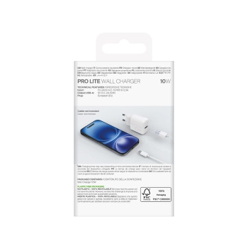 Ładowarka sieciowa USB-A PROLITE 10W - biała