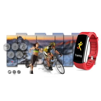 Smartband Giewont Czarny GW200-1 + Pasek Czerwony