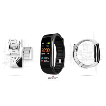 Smartband Giewont Czarny GW200-2 + Pasek Biały