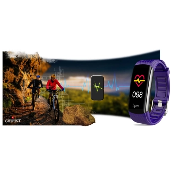 Smartband Giewont Czarny GW200-3 + Pasek Fioletowy