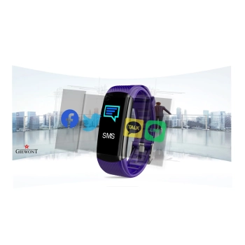 Smartband Giewont Czarny GW200-3 + Pasek Fioletowy