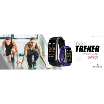 Smartband Giewont Czarny GW200-3 + Pasek Fioletowy