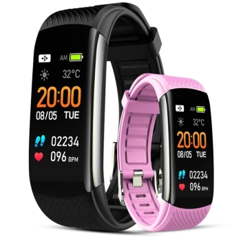 Smartband Giewont Czarny GW200-4 + Pasek Różowy