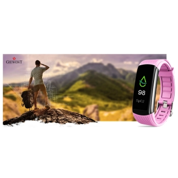 Smartband Giewont Czarny GW200-4 + Pasek Różowy