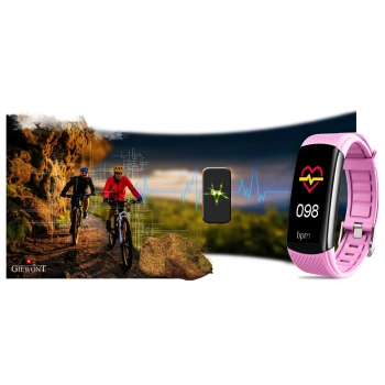 Smartband Giewont Czarny GW200-4 + Pasek Różowy