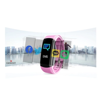 Smartband Giewont Czarny GW200-4 + Pasek Różowy