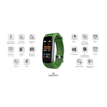Smartband Giewont Czarny GW200-5 + Pasek Zielony