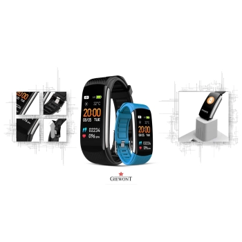 Smartband Giewont Czarny GW200-7 + Pasek Niebieski