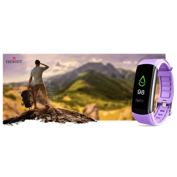 Smartband Giewont Czarny GW200-8 + Pasek Jasnofioletowy