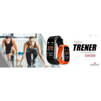 Smartband Giewont Czarny GW200-9 + Pasek Pomarańczowy