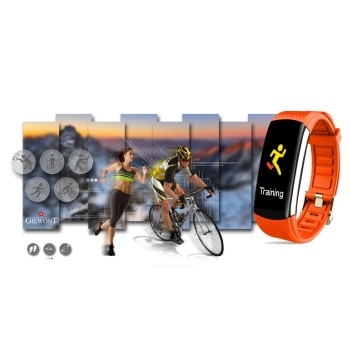 Smartband Giewont Czarny GW200-9 + Pasek Pomarańczowy