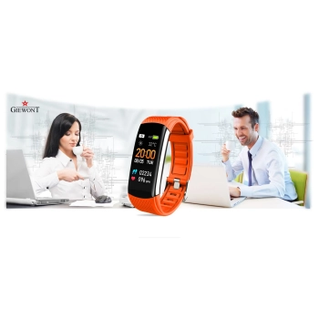 Smartband Giewont Czarny GW200-9 + Pasek Pomarańczowy